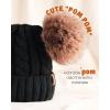 imageFURTALK Toddler Warm Winter Hat Kids Baby Knitted Soft Beanie with Double Faux Fur Pom Poms for Girls BoysBlack
