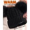 imageFURTALK Toddler Warm Winter Hat Kids Baby Knitted Soft Beanie with Double Faux Fur Pom Poms for Girls BoysBlack With Black Pom