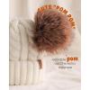 imageFURTALK Toddler Warm Winter Hat Kids Baby Knitted Soft Beanie with Double Faux Fur Pom Poms for Girls BoysCream White