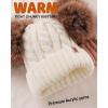 imageFURTALK Toddler Warm Winter Hat Kids Baby Knitted Soft Beanie with Double Faux Fur Pom Poms for Girls BoysCream White