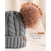 imageFURTALK Toddler Warm Winter Hat Kids Baby Knitted Soft Beanie with Double Faux Fur Pom Poms for Girls BoysGrey