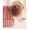 imageFURTALK Toddler Warm Winter Hat Kids Baby Knitted Soft Beanie with Double Faux Fur Pom Poms for Girls BoysPink