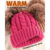imageFURTALK Toddler Warm Winter Hat Kids Baby Knitted Soft Beanie with Double Faux Fur Pom Poms for Girls BoysRose Red