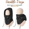 imageFURTALK Unisex Balaclava WindResistant Winter Face Mask Cold Weather Gear Fleece Lined Ski Men Women Warm Cover Scarf HatBlack