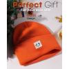 imageFURTALK Unisex Beanie for Women Men Knit Cuffed Winter Hats Soft Warm Cute Ski Skull CapsOrange
