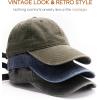 imageFURTALK Unisex Vintage Washed Cotton Baseball Cap Low Profile Adjustable Dad HatBlackbeigegreen