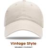 imageFURTALK Unisex Vintage Washed Unstructured Baseball Cap Washed Cotton Adjustable Dad HatBeige