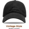 imageFURTALK Unisex Vintage Washed Unstructured Baseball Cap Washed Cotton Adjustable Dad HatBlack
