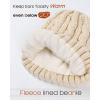 imageFURTALK Winter Beanie Knit Hat for Women Warm Fleece Lined with Faux Fur Pom Poms Womens Thick Ski Hats Knitted Skull CapBeige
