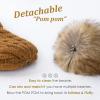 imageFURTALK Winter Beanie Knit Hat for Women Warm Fleece Lined with Faux Fur Pom Poms Womens Thick Ski Hats Knitted Skull CapCaramel