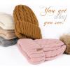 imageFURTALK Winter Beanie Knit Hat for Women Warm Fleece Lined with Faux Fur Pom Poms Womens Thick Ski Hats Knitted Skull CapCaramel