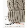 imageFURTALK Winter Beanie Knit Hat for Women Warm Fleece Lined with Faux Fur Pom Poms Womens Thick Ski Hats Knitted Skull CapFog Gray With Gray Pom