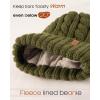 imageFURTALK Winter Beanie Knit Hat for Women Warm Fleece Lined with Faux Fur Pom Poms Womens Thick Ski Hats Knitted Skull CapGreen