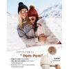 imageFURTALK Winter Beanie Knit Hat for Women Warm Fleece Lined with Faux Fur Pom Poms Womens Thick Ski Hats Knitted Skull CapGreen