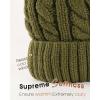 imageFURTALK Winter Beanie Knit Hat for Women Warm Fleece Lined with Faux Fur Pom Poms Womens Thick Ski Hats Knitted Skull CapGreen
