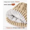imageFURTALK Winter Beanie Knit Hat for Women Warm Fleece Lined with Faux Fur Pom Poms Womens Thick Ski Hats Knitted Skull CapKhaki