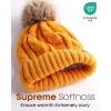 imageFURTALK Winter Beanie Knit Hat for Women Warm Fleece Lined with Faux Fur Pom Poms Womens Thick Ski Hats Knitted Skull CapOrange