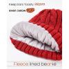 imageFURTALK Winter Beanie Knit Hat for Women Warm Fleece Lined with Faux Fur Pom Poms Womens Thick Ski Hats Knitted Skull CapWine Red