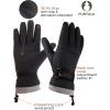 imageFURTALK Winter Gloves for Men Women Adjustable Wrist Windproof Waterproof Cold Weather Full Touchscreen Ski Snow Fleece LinedBlack