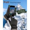 imageFURTALK Winter Gloves for Men Women Adjustable Wrist Windproof Waterproof Cold Weather Full Touchscreen Ski Snow Fleece LinedBlack