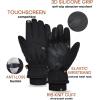 imageFURTALK Winter Gloves for Men Women Waterproof Windproof Cold Weather Touchscreen Warm Ski Snow Fleece LinedBlack