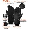 imageFURTALK Winter Gloves for Men Women Waterproof Windproof Cold Weather Touchscreen Warm Ski Snow Outdoor Work Fleece LinedBlack