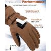 imageFURTALK Winter Gloves for Men Women Waterproof Windproof Cold Weather Touchscreen Warm Ski Snow Outdoor Work Fleece LinedKhaki