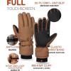 imageFURTALK Winter Gloves for Men Women Waterproof Windproof Cold Weather Touchscreen Warm Ski Snow Outdoor Work Fleece LinedKhaki
