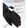imageFURTALK Winter Gloves for Men Women with Card Pocket Waterproof Windproof Cold Weather Touchscreen Warm Ski Snow Fleece LinedBlack