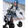 imageFURTALK Winter Gloves for Men Women with Card Pocket Waterproof Windproof Cold Weather Touchscreen Warm Ski Snow Fleece LinedBlack