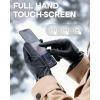 imageFURTALK Winter PU Leather Gloves for Women with BowAccent Cold Weather Touchscreen Driving Warm Fleece LinedBlack