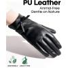 imageFURTALK Winter PU Leather Gloves for Women with BowAccent Cold Weather Touchscreen Driving Warm Fleece LinedBlack
