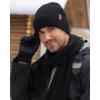 imageFURTALK Winter Warm Knit Beanie Hat Long Scarf Touchscreen Gloves Set Fleece Lined Skull Cap for Men WomenBlack