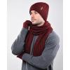 imageFURTALK Winter Warm Knit Beanie Hat Long Scarf Touchscreen Gloves Set Fleece Lined Skull Cap for Men WomenWine Red