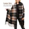 imageFURTALK Winter Warm Scarf for Women Cashmere Feel Shawl Wraps Tassel Plaid Oversized ScarvesBlackwhite