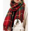 imageFURTALK Winter Warm Scarf for Women Cashmere Feel Shawl Wraps Tassel Plaid Oversized ScarvesRed