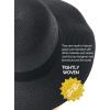 imageFURTALK Womens Beach Sun Straw Hat UV UPF 80 Travel Foldable Brim Summer UV HatBlack