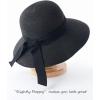 imageFURTALK Womens Beach Sun Straw Hat UV UPF 80 Travel Foldable Brim Summer UV HatBlack