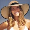 imageFURTALK Womens Beach Sun Straw Hat UV UPF 80 Travel Foldable Brim Summer UV HatKhakiBlack