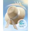 imageFURTALK Womens Beach Sun Straw Hat UV UPF 80 Travel Foldable Brim Summer UV HatMix Beigebeige