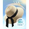 imageFURTALK Womens Beach Sun Straw Hat UV UPF 80 Travel Foldable Brim Summer UV HatMixed Beige