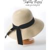 imageFURTALK Womens Beach Sun Straw Hat UV UPF 80 Travel Foldable Brim Summer UV HatPure Beige