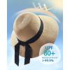 imageFURTALK Womens Beach Sun Straw Hat UV UPF 80 Travel Foldable Brim Summer UV HatPure Khaki