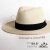 imageFURTALK Womens Mens Wide Brim Straw Panama Hat Fedora Summer Beach Sun Hats UPF Straw Hat for WomenAbbeige