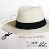 imageFURTALK Womens Mens Wide Brim Straw Panama Hat Fedora Summer Beach Sun Hats UPF Straw Hat for WomenAccream White