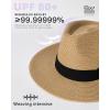 imageFURTALK Womens Mens Wide Brim Straw Panama Hat Fedora Summer Beach Sun Hats UPF Straw Hat for WomenKhaki