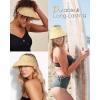 imageFURTALK Womens Straw Sun Visor Hats Wide Brim UV Protection Summer Beach Hat Roll Up Ponytail Travel Sun HatKhaki