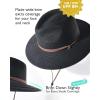 imageFURTALK Womens Summer Straw Sun Hats Wide Brim Panama Fedora Beach Hat with Wind Lanyard UPF 80Black