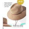 imageFURTALK Womens Summer Straw Sun Hats Wide Brim Panama Fedora Beach Hat with Wind Lanyard UPF 80Coffee Brown