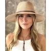 imageFURTALK Womens Summer Straw Sun Hats Wide Brim Panama Fedora Beach Hat with Wind Lanyard UPF 80Khaki